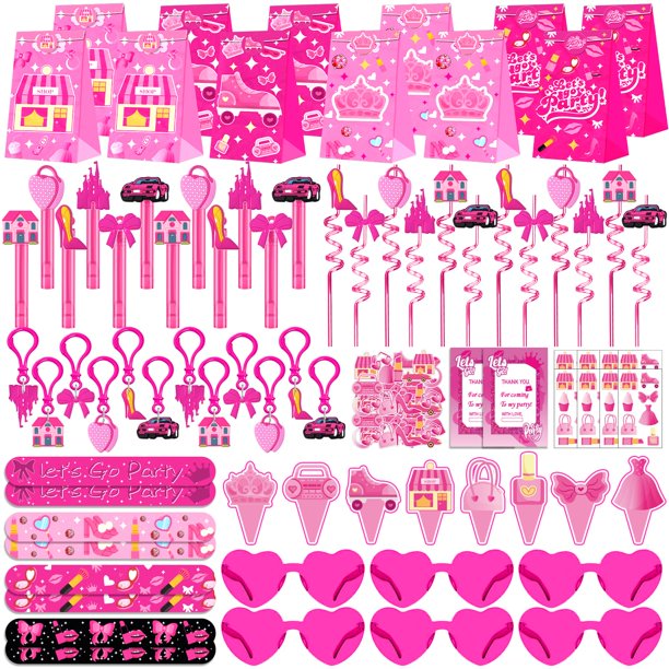Kit de obsequios para fiestas Fumogym Pink Princess, 220 unidades, para niñas