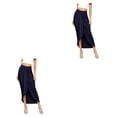 thumbnail image 2 of Minnieouse de mujer de poliéster de cintura alta Casual Irregular otoño Color sólido plisado hogar damas faldas ropa XS oscuro XS azul oscuro 2piezas, 2 of 6