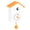 Orange, variant on BOKYAN 11-inch / 28 cm Bird House Wall Clock Stylish Decorative Pendulum Blue Gray Roof for Office Bedroom Living Room