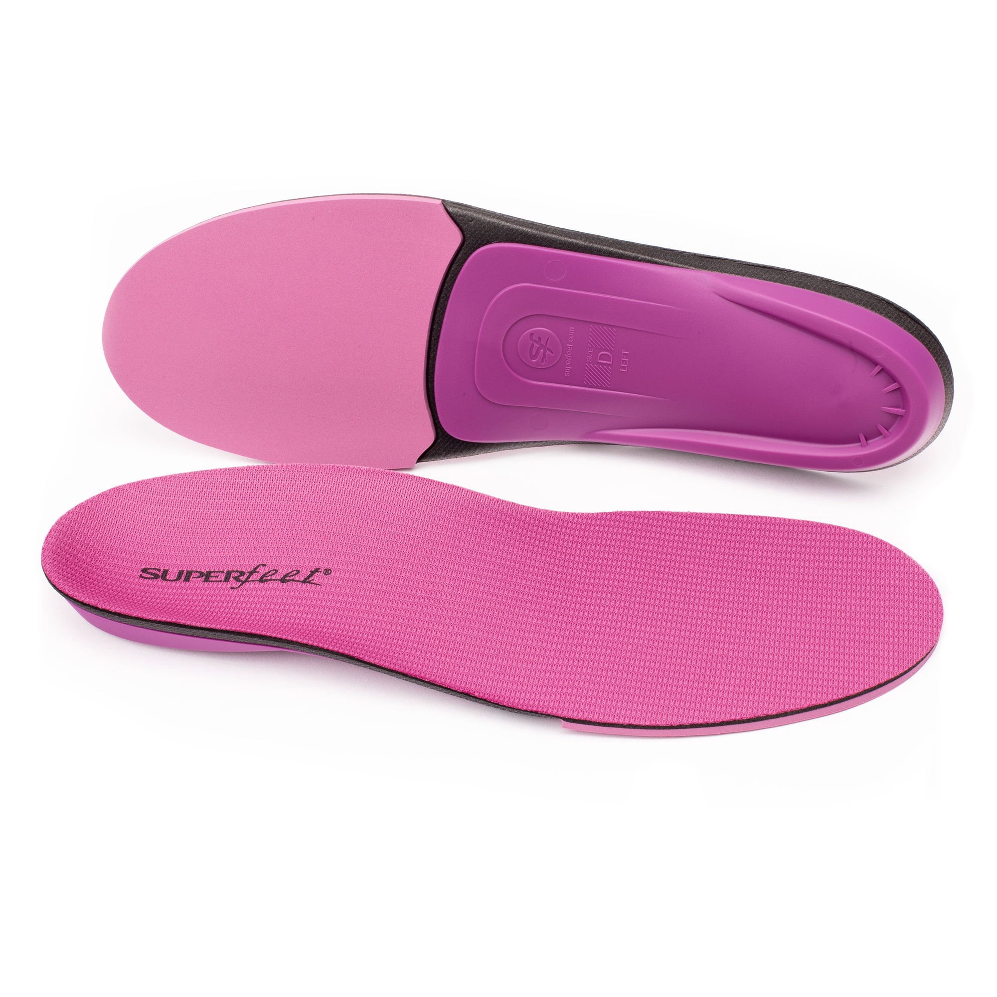Superfeet All-Purpose Women's High Impact Support Insoles (Berry) - Trim-To-Fit Orthotic Arch Support Inserts for Women's Running Shoes - Professional Grade - Size 6.5-8 Women