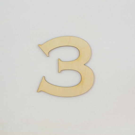 1 Pc, 10 Inch X 1/8 Inch Wood Numbers 3 In The Copperplate Gothic Bold Font Great For Craft Project & Different Decor