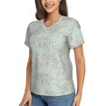 thumbnail image 5 of Yiaed Retro Snake Print Women's T Shirt V-Neck Short Sleeve Shirt Casual Breathable Tee Summer Tops-3X-Large, 5 of 5