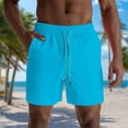 thumbnail image 3 of JTieacloth Men's Casual Shorts, Elastic Waist Men Swim Trunks Lightweight Comfort Summer Beach Wear(Blue), 3 of 7