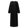 thumbnail image 4 of Elegant Women's Long Sleeve Button Down Abaya Casual Dress Dubai Fashion Outerwear, 4 of 5