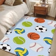 thumbnail image 4 of Area Rugs 2.7'x5', Blue Balls Carpet for Living Room Bedroom Dining Room, Baseball Tennis Basketball Football Throw Kitchen Rugs Non Slip Washable Rectangle Indoor Outdoor Rugs, 4 of 8