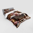 thumbnail image 2 of Ambesonne Rustic Bedding Set 4 Pcs, Floral Pig Bubbly Barn Bath, Queen, Pink and Redwood, 2 of 2