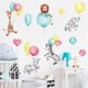 thumbnail image 1 of Pegatinas de pared con globos de animales de dibujos animados para niños, coloridas y adorables, con acuarela, extraíbles, para decorar habitaciones de bebés, niños y niñas., 1 of 5