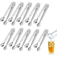 thumbnail image 1 of Smooth Polished Mini Serving Tongs, Ergonomically Designed 304 Stainless Steel, Heat Resistance Anti-Rust Tools For Cheese, Vegetables, And Ice Cream At Home Parties And Office Gatherings (Pack Of 10), 1 of 6