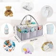 thumbnail image 5 of Organizador de Pañales para Bebé, Canasta organizadora bebe, Cesta de Fieltro para Almacenamiento Pañales, Pañalera para Recién Nacido o Coche con múltiples bolsillos para pañales, toallitas (Gris), 5 of 5
