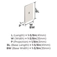 thumbnail image 6 of Amerock Maymont 1-5/8 inch (41mm) Length Square Polished Nickel Cabinet Knob Backplate, 6 of 7