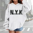 thumbnail image 2 of Hoodies for Boys Kids City Name Letter Print White Hoodies Long Sleeve Pullover Hoodie Sweatshirt Fall Winter Clothes 9-10 Years Old Girl Clothes, 2 of 5