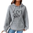 thumbnail image 1 of WEAIXIMIUNG Sweat à Capuche Rayé pour Femmes 3X Automne/hiver Ajustable avec Poches et Motif Imprimé/graphique, 1 of 3