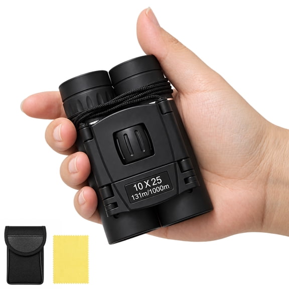 GARITIN 10x25 Compact Mini Binoculars for Adults Kids, Pocket Binoculars for Bird Watching, Travel, Outdoor Hunting Concert