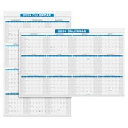 2024 Full Desk Calendar - 11 x 17 Large Size 12 Month Planner - 2 Sided Vertical/Horizontal Reversible - Printed on Thick & Durable 80lb Cardstock (216 GSM) - 2 Per Pack