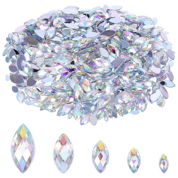 600pcs Flat Back Acrylic Rhinestones Horse Eye Shaped For Jewelry Making Nail Arts Phone Case Card Decorations