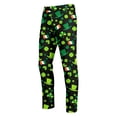 thumbnail image 7 of St. Patrick's Day 3-Piece Suit Set with Printed Trousers and Coordinating Vest for Formal Occasions Men's Green Clover Print Button Closure Suit, 7 of 7