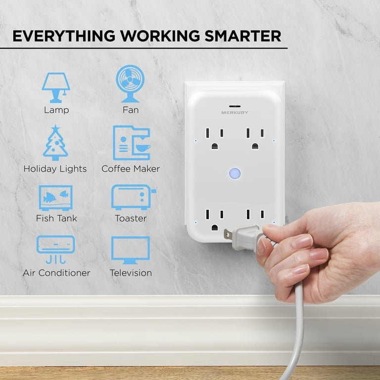 Merkury Innovations Smart Outlet Extender, Surge Protection, 4
