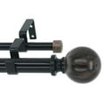 thumbnail image 2 of MERIVILLE 1" Double Curtain Rod Set, Adjustable 84–120 Inches, Spanish Black Marble Ball Finials, Black, 2 of 2