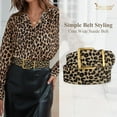 thumbnail image 3 of JASGOOD Fashion Leopard Print Belt for Women Suede Wide Belt with Gold Buckle, 3 of 8
