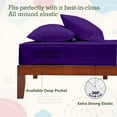 thumbnail image 4 of EGYLIN 800TC Soft Egyptian Cotton Sheet Set Soft and Breathable - 4 Piece Bed Sheet Purple Solid Olympic Queen Size - 18" Deep Pocket, 4 of 5