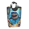 thumbnail image 2 of Picia Colorful Underwater Shark Laundry Basket With Handles Laundry Hamper Toys Storage Organizer Foldable Bucket Washing Bin Dirty Clothes Bag For Home Bathroom Bedroom Dorm, 2 of 6