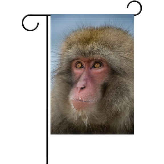 Snow Monkey Decorative Double Sided House Flag 28 x 40 inch