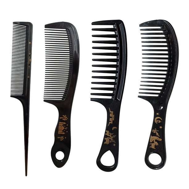 Juego de 4 Peines de Pelo y Cepillos para Cabello Portátiles para Mujeres y Hombres