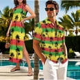 thumbnail image 3 of Jeiento Matching Hawaiian Outfits for Couples Hawaiian Dresses for Women Luau Party Short Sleeve Shirts Crew Neck Loose Split Long Maxi Dress Tropical Coconut Tree Mens Shirt, 3 of 6