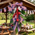 thumbnail image 4 of Artificial Flowers for Outdoors,Hanging Fake Rose Flowers,Decorative Rose Teardrop Swag for Front Door,Wall,Memorial Day Party Decor,19.6 Inch, 4 of 7