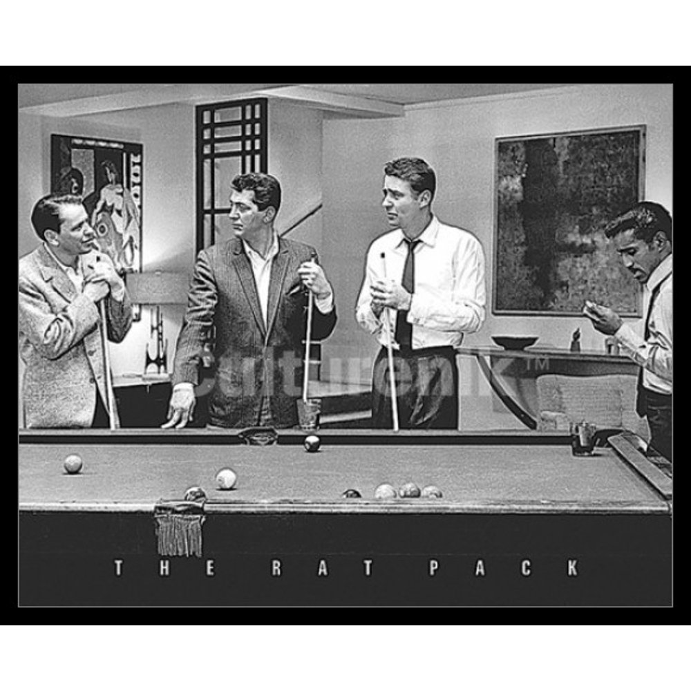 Rat Pack Shooting Pool Laminated & Framed Poster (20 X 16) Walmart