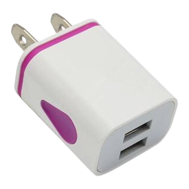 Dual Port Usb Charger,Wall Power Adapter,Portable Charging Plug,Lightweight Double Port Cube Usb Wall Charger Universal Portable Power Adapter Compatible With Most Smartphones Tablets,US-Purple
