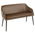 thumbnail image 2 of Shelton Contemporary Bench in Black Metal Legs and Espresso Faux Leather by Lumisource, 2 of 3
