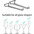 thumbnail image 2 of Large Stemware Wine Glass Hanger Rack Under Cabinet Kitchen Bar Storage Black Iron 17 Inch Set of 6, 2 of 6