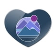 thumbnail image 1 of Abstract Geometric Mountainscape Heart Acrylic Fridge Refrigerator Magnet, 1 of 4