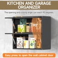 thumbnail image 5 of Metal Wall Cabinet, Garage Wall Cabinet with Up-Flip Door, 31.5" W Wall Mounted Metal Storage Cabinet for Kitchen,Garage,Basement,Ware House Assembly Required (25.6" H Black), 5 of 18