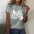 thumbnail image 4 of adviicd T-Shirts à Manches Courtes pour Femmes T-Shirt pour Femmes Décontracté en Coton à Manches Courtes Col en V T-Shirt Graphique Hauts Tees Gris,m, 4 of 5