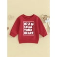 thumbnail image 2 of BABAMOON Infant Toddler Baby Boy Girl Valentine's Day Sweatshirt Letter Print Long Sleeve Pullover Tops Clothes, 2 of 9
