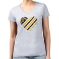 thumbnail image 4 of Women's G-III 4Her by Carl Banks  Heather Gray San Diego Padres Super-Slim Fit Lightweight Heart V-Neck T-Shirt, 4 of 5