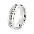 thumbnail image 3 of One Row Cz Wedding Eternity Band Ring Steel Womens Mens Ginger Lyne Collection, 3 of 7