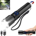 thumbnail image 1 of Magnetic Flashlights High Lumens Rechargeable, 990,000L High Lumens Super Bright LED Tactical Handheld Flash Light with 5 Modes, USB C, Zoomable Beam, Digital Power Display, IP76 Waterproof, 1 of 6