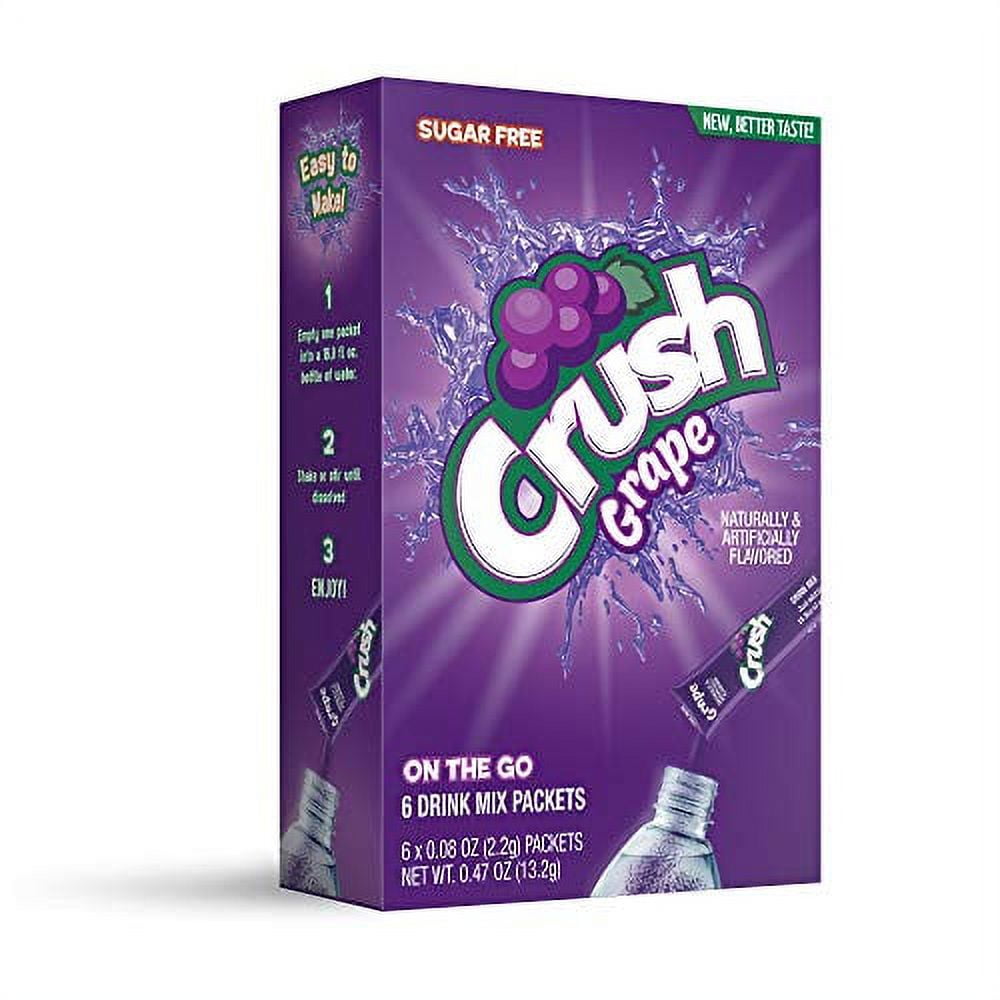 Crush Grape Powder Drink Mix - (12 boxes, 72 sticks) Sugar Free & Delicious, Makes 72 flavored water beverages