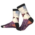 thumbnail image 2 of KLL Butterfly Over Lavender Print Cool Socks Men's Women's Crew Socks Funny Crazy Novelty Stockings, 2 of 7
