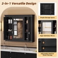 thumbnail image 5 of 35" Mirror Storage Cabinet, Modern Wall Mounted Medicine Cabinet with 3 Doors and Adjustable Shelves, Wood Bathroom Storage Organizer for Living Room, 5 of 9