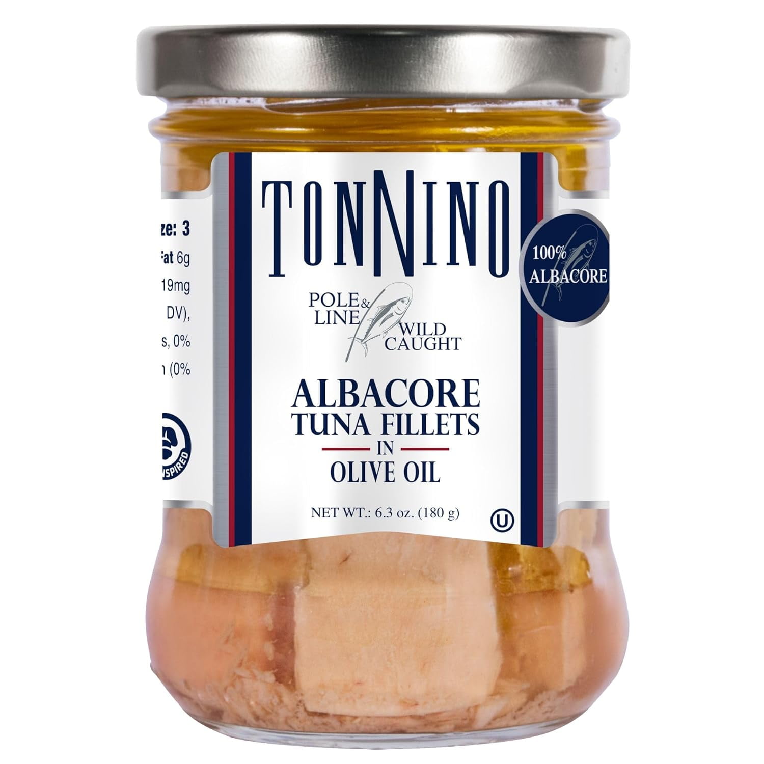 (Pack of 6) Tonnino Albacore Tuna Fillets in Olive Oil, 6.3 oz