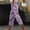 Purple, variant on QUNYINEY Casual Women Capris Beach Vintage Straight High Waist Cropped Pant with Pockets Drawstring Loose Pants