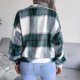 thumbnail image 5 of Women Autumn Plaid Lapel Collar Crop Top Lantern Sleeve Casual Fashion Jacket, 5 of 7