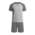thumbnail image 3 of Axiiglly Mens Pajama Set Short Sleeve Shirt & Shorts 2 Piece Sleepwear Sets Plus Size Soft Cozy Sleep Sets With Pockets, X-5XL, 3 of 4