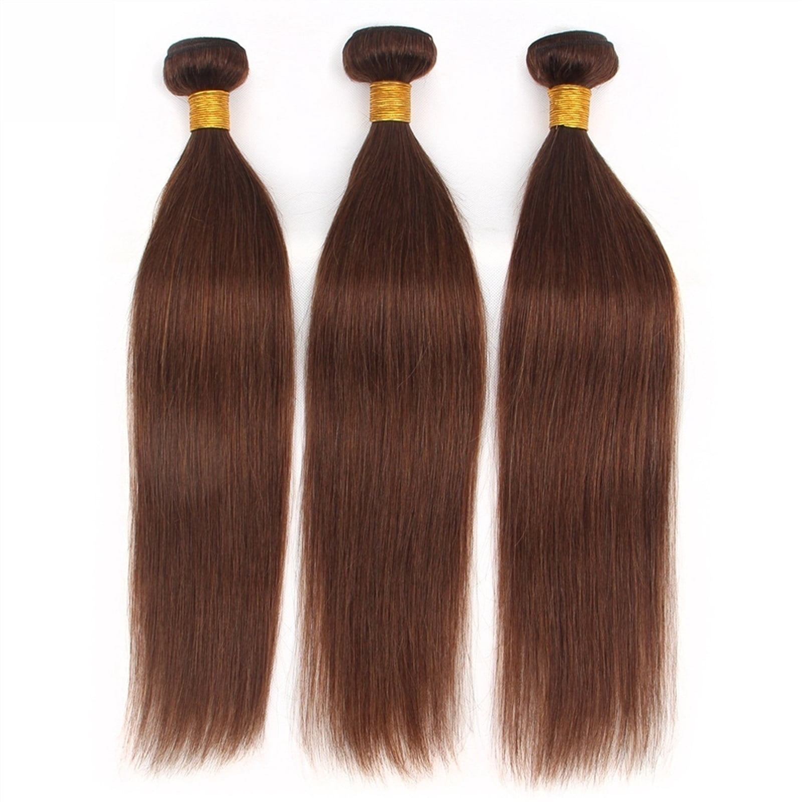 Light Brown Straight Human Hair Bundles 8-32 Inch  Human Hair Extensions for Black Women 1 / 3 / 4 Bundles(#4)
