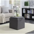 thumbnail image 3 of Designs4Comfort Park Avenue Single Ottoman with Stool in Gray Fabric, 3 of 6