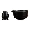 thumbnail image 3 of Cuenco de cerámica para Matcha, tazón de té de con boquilla, cuenco para mezclar Matcha de 500ml y juego de soporte para batidor, para salón Negro, 3 of 8